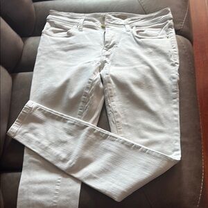 Burberry White Straight Leg Jeans Classic Style